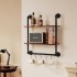 Raft metalic cu 2 x polite incluse din lemn, Vivatechnix Industrial, 630 x 205 x 770 mm [3]