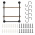 Raft metalic cu 2 x polite incluse din lemn, Vivatechnix Industrial, 630 x 205 x 770 mm [4]