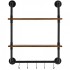 Raft metalic cu 2 x polite incluse din lemn, Vivatechnix Industrial, 630 x 205 x 770 mm [5]