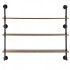 Raft metalic cu 3 x polite incluse din lemn, Vivatechnix Industrial, 1230 x 255 x 1075 mm [3]