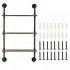 Raft metalic cu 3 x polite incluse din lemn, Vivatechnix Industrial, 630 x 205 x 1065 mm [3]