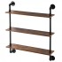 Raft metalic cu 3 x polite incluse din lemn, Vivatechnix Industrial, 830 x 205 x 960 mm [7]