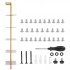 Raft metalic cu 5 x polite incluse din lemn, profil patrat 20x20 mm, Vivatechnix Industrial, 400x300x1780 mm, Auriu/Alb [4]