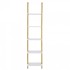 Raft metalic cu 5 x polite incluse din lemn, profil patrat 20x20 mm, Vivatechnix Industrial, 400x300x1780 mm, Auriu/Alb [5]