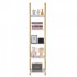Raft metalic cu 5 x polite incluse din lemn, profil patrat 20x20 mm, Vivatechnix Industrial, 400x300x1780 mm, Auriu/Alb [6]