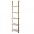 Raft metalic cu 5 x polite incluse din lemn, profil patrat 20x20 mm, Vivatechnix Industrial, 400x300x1780 mm, Auriu/Alb [7]