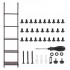 Raft metalic cu 5 x polite incluse din lemn, profil patrat 20x20 mm, Vivatechnix Industrial, 400x300x1780 mm [4]
