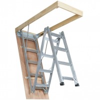 Scara pentru mansarda, Vivatechnix 12 trepte, Aluminiu/Lemn, max 160 kg, brat amortizare hidraulic Scara pentru mansarda, Vivatechnix 12 trepte, Aluminiu/Lemn, max 160 kg, brat amortizare hidraulic