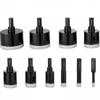 Set 10 carote diamantate pentru gresie, marmura, 6/10/12/20/25/30/35/40/45/50 mm, umed sau uscat, cutie depozitare Set 10 carote diamantate pentru gresie, marmura, 6/10/12/20/25/30/35/40/45/50 mm, umed sau uscat, cutie depozitare