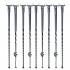Set 10 stalpi balustrade cu cos si spiralate, 13 x 13 x 1122mm, Negru mat, accesorii prindere [3]