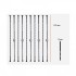 Set 10 stalpi balustrade cu cos si spiralate, 13 x 13 x 1122mm, Negru mat, accesorii prindere [7]