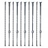Set 10 stalpi balustrade cu cos si spiralate, 13 x 13 x 1122mm, Negru mat, accesorii prindere [8]