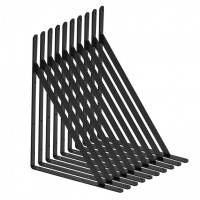 Set 10 suporturi pentru rafturi, Vivatechnix 308 x 209 x 25 mm, Otel, Negru, max 72.6 kg, Grosime 3 mm Set 10 suporturi pentru rafturi, Vivatechnix 308 x 209 x 25 mm, Otel, Negru, max 72.6 kg, Grosime 3 mm