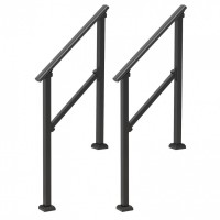 Set 2 balustrade otel, 1-2 trepte Vivatechnix, Dimensiune 1030 x 84 x 920 mm, Unghi reglabil 0Â° - 40Â°, Negru