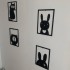 Set 4 decoratiuni tablouri Krodesign KRO-1039 Animals, negru [2]