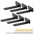 Set 6 suporturi pentru rafturi, Vivatechnix 210 x 100 x 45 mm, Otel, Negru, max 72.6 kg, Grosime 5 mm [6]