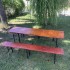 Set masa si 2 banci, Vivatechnix VMD-1053, 200x50x78 cm, cadru metal, blat lemn, pliabile [6]