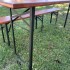 Set masa si 2 banci, Vivatechnix VMD-1053, 200x50x78 cm, cadru metal, blat lemn, pliabile [7]
