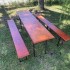 Set masa si 2 banci, Vivatechnix VMD-1053, 200x50x78 cm, cadru metal, blat lemn, pliabile [8]