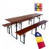 Set masa si 2 banci, Vivatechnix VMD-1053, 200x50x78 cm, cadru metal, blat lemn, pliabile [9]