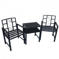 Set masa si 2 scaune pentru gradina Vivatechnix VMD-1046, metalice, 152x50x83cm Set masa si 2 scaune pentru gradina Vivatechnix VMD-1046, metalice, 152x50x83cm