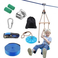 Set tiroliana lungime 20 m, capacitate max 250 kg, cablu, scaun Set tiroliana lungime 20 m, capacitate max 250 kg, cablu, scaun