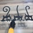 Suport chei cu 5 agatatori, Krodesign Three Cats KRO-1129, 60x30 cm, Negru [4]