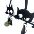 Suport chei cu 5 agatatori, Krodesign Three Cats KRO-1129, 60x30 cm, Negru [5]