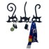 Suport chei cu 5 agatatori, Krodesign Three Cats KRO-1129, 60x30 cm, Negru [7]