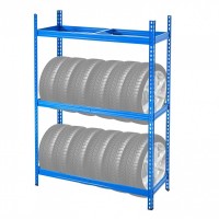 Suport de perete Vivatechnix pentru 12 anvelope, 1300 x 500 x 1790 mm, max 150 kg, 2 rafturi