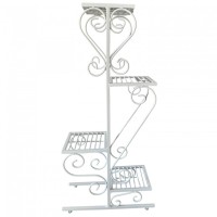 Suport pentru flori Vivatechnix VMD-1064, Alb, 50x22x105 cm, picioare reglabile