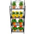 Suport pentru flori Vivatechnix VMD-1076 Negru, 60x30x155 cm,4 polite, demontabil [3]