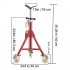 Suport pentru tevi 1/2-12 inch, Portabil, 3 x roti, capacitate 400 kg, Inaltime reglabila 71-131 cm [2]