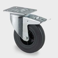 Roata din polipropilena pivotanta cu frana 80 mm - 70 kg TENTE 3477PVR080P62