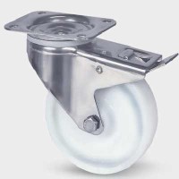 Roata pivotanta cu frana poliamida 80 mm cu furca inox - 200 kg TENTE 8477UOO080P62
